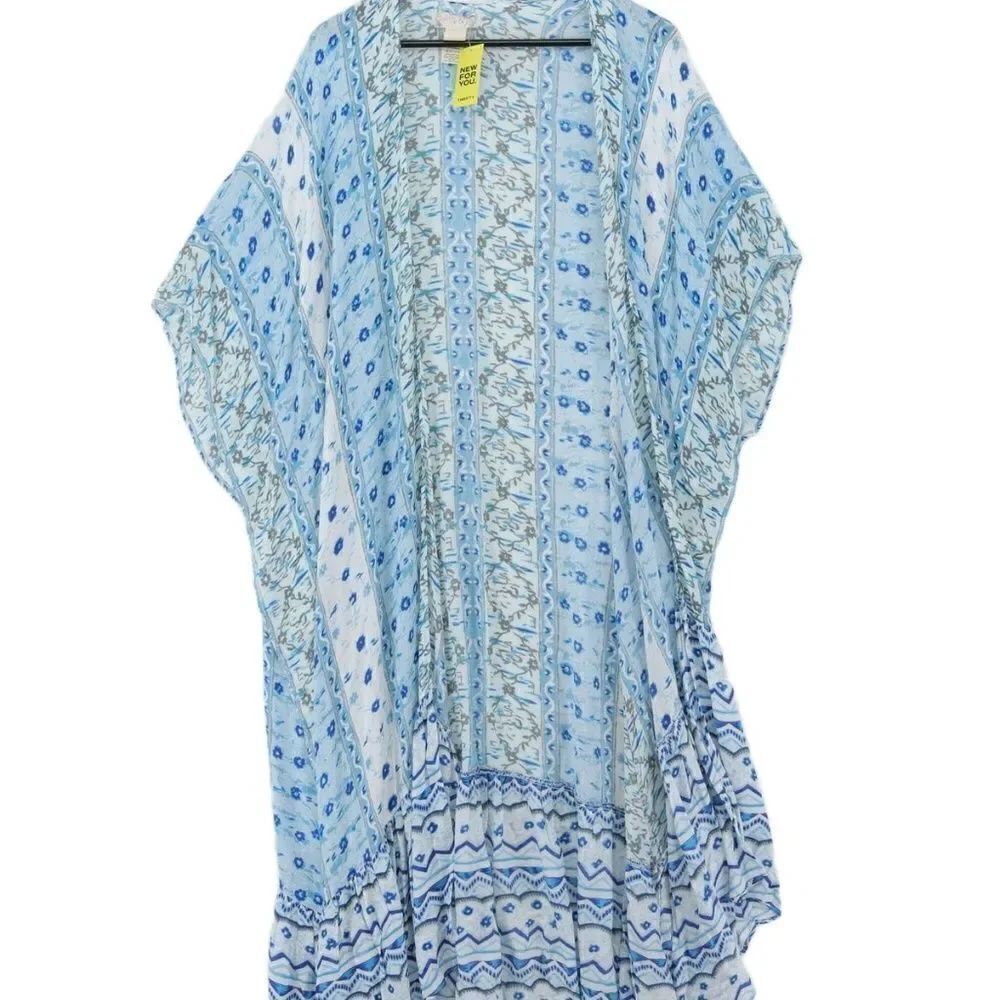 Free People Pattern Open Blue Cardigan - One Size - Like New